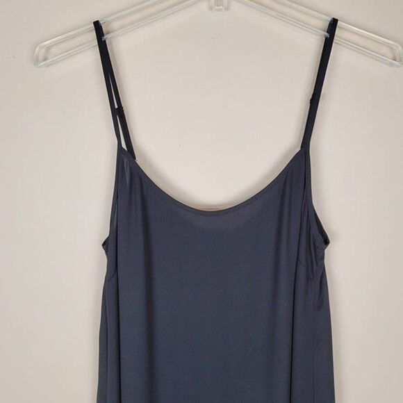 J. Crew Size S Crepe Maxi Slip Dress Spaghetti Straps Back Slit Black - Picture 5 of 12
